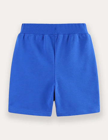 Cartoon Rocket Applique Shorts